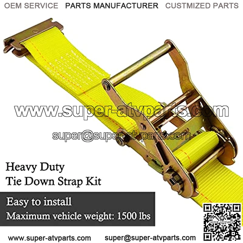 Wheel Chock Tie Down Kit, Trailer Tie Down Strap Kit, Heavy Duty Trailer Tie Down System for UTV, ATV, Mower, etc, Wheel Chock & Tie-Down Accessories, 4-Tire Kit - Image 4