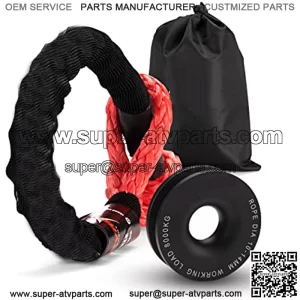 Soft Shackle 1/2 Inch 22inch Synthetic Rope 45000LBS Breaking Strength with Recovery Snatch Ring Protective Sleeve Winch Recovery Kit for Towing Truck SUV ATV UTV 4x4