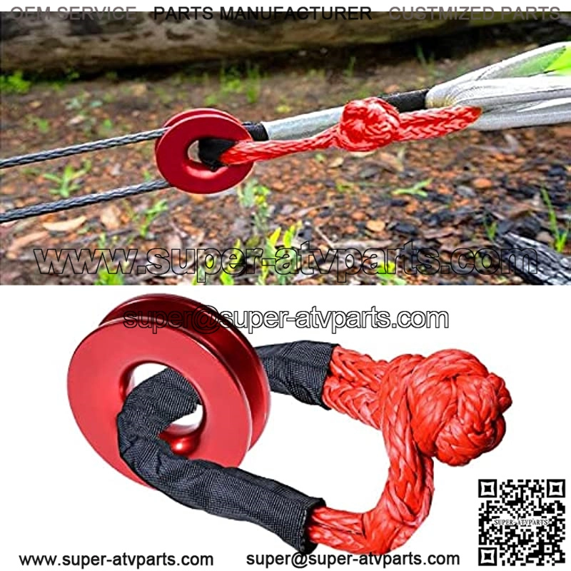Winch Snatch Recovery Ring - Synthetic Winch Rope | Snatch Ring Soft Shackle | Winch Accessories for UTV ATV SUV Truck Recovery (41000 lb, Red Ring & Red Shackle) - Image 3
