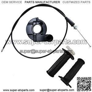 1 Set 7/8" (22mm) Twist Throttle Accelerator Handle Grips and 51" (130cm) Throttle Cable Fits for 90cc 110cc 50cc 125cc 250cc 150cc Dirt Bike Quad Mini Bike ATV(Black)