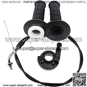 Throttle Accelerator Handle Grips and Bent Cable Set for 7/8" 22mm Bar 50cc 110cc 125cc 150cc 250cc Doodlebug Bike ATV Quad Pit Pro Trail Dirt Bike