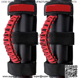 2 piezas x ATV & UTV de mano Asas de agarre de barra de rodillo ajustable universal ajuste todas las barras de rollo de 2 pulgadas a 3 pulgadas para Jeep Wrangler CJ, YJ, TJ, JK 1987-2020