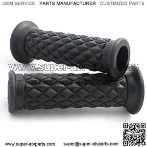 Motorcycle 7/8" Hand Grips Non Slip Rubber Open Bar End Thruster Grips Comfort Grip for 22mm 7/8 inch Handlebar Custom Racer Sport Street Bikes (Balck Grips)
