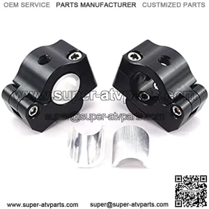 7/8" - 1 1/8" / 22mm-28mm Handlebar Risers Mount Clamp Adaptor,with 10mm Extensible Screw Hole,CNC Process, for Motorcycle ATV Dirt Pit Bike Bar,Black