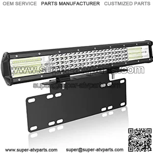 LED Light Bar, 20 inch 510W Quad Row Spot Flood Combo Beam Driving Off Road Lights with License Plate Mounting Bracket for Truck Car ATV SUV 4x4 Boat Work Lamp 12V 24V
