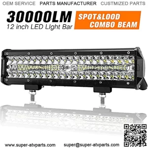 12 Inch LED Light Bar Spot Flood Combo Beam Liteway 30000 LM Triple Row Light Bar Off Road Driving Led Work Lights for UTV ATV Jeep Truck Boat Waterproof