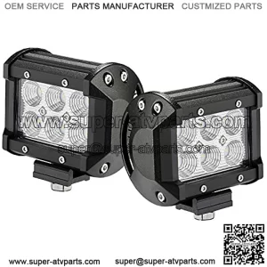 Glaretek LED Light Bar 2PCS 18W Flood Work Lights 12 Volt Led Lights Off Road Fog Backup Light for Trucks 4WD SUV Boat ATV
