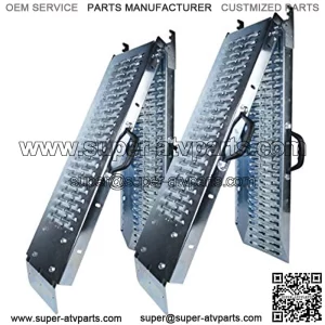 Twin Pack Foldable Loading Ramp Galvanized Steel Portable Scooter Quad ATV 73x8.8 1000lbs??Pair??