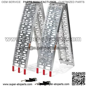 Two 7.5 ft. Aluminum Plate Top Lawn Mower ATV Truck Loading Ramps