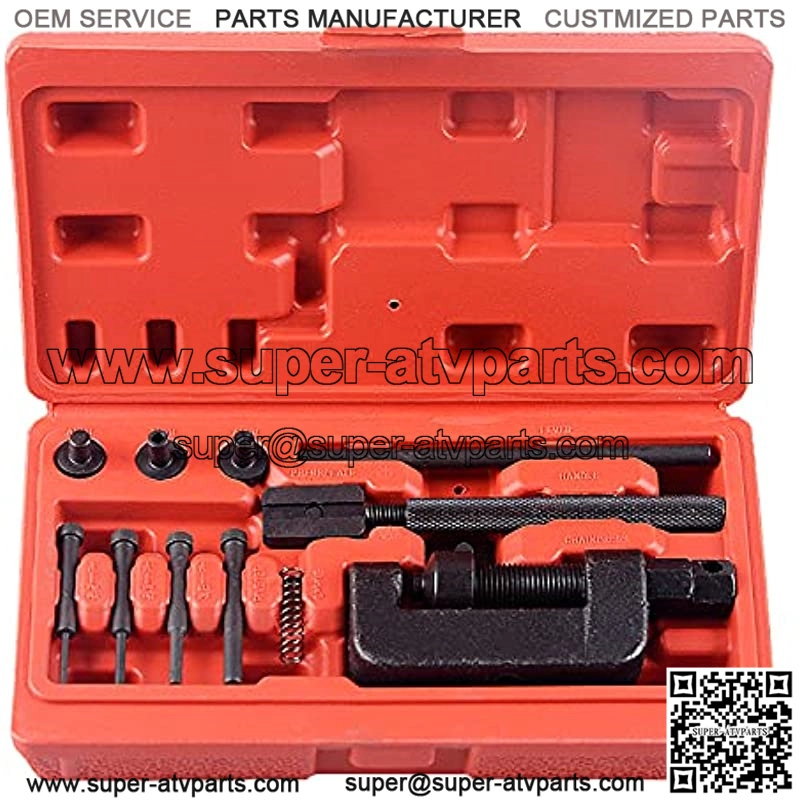 13 pcs Chain Breaker Set with Carrying Case ?C Chain Cutter and Riveter for Motorcycle, Bike, ATV