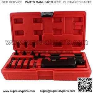Chain Breaker 13-Piece Set with Carrying Case ?C Chain Cutter and Riveter for Motorcycle, Bike, ATV