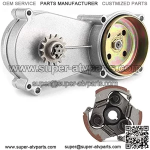 T8F 14T Tooth Double Chain Clutch Drum Gear Box T8F 14 Tooth Sprocket Transmission Gearbox For 43cc 47cc 49cc Mini Moto Dirt Bike Mini Quad ATV Pocket Rocket T8F Chain
