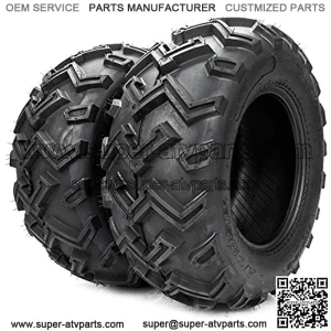 Set of 2 ATVUTV Tubeless Tires LRC 25x10-12 Rear Left Right 6PR Rubber Load Range C bias tire 2510 12 black
