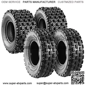 Set of 4 Sport ATV Tires 22x7-10 Front & 20x10-9 Rear UTV Tires 4PR 22x7x10 ATV Quad Tires - 10077/10081