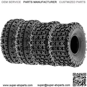 Set of 4 22x7-10 Front & 22x10-9 Rear ATV UTV Knobby Sport Tires,6 PR Tubeless A027