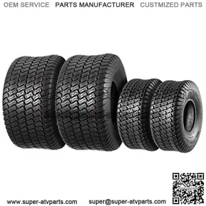 Set of 4 Lawn Mower Turf Tires 15x6-6 Front & 20x10-8 Rear,4PR,Tubeless