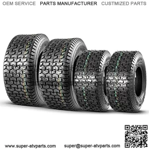 Set of 4 11x4.00-5 Front Lawn Mower Tires & 16X6.50-8 Rear Turf Tires, 4PR Tubeless