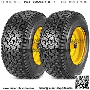 2 Pcs 16x6.50-8 Front Tires and Wheels Assembly for Lawn Mower Tractors, 3" Offset Long Hub with 3/4"bearings