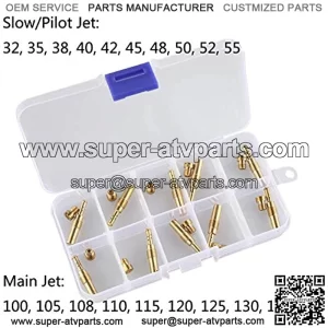 10Pcs Carburetor Main Jets kit & 10Pcs Slow Pilot Jets for PWK Keihin OKO CVK PWM