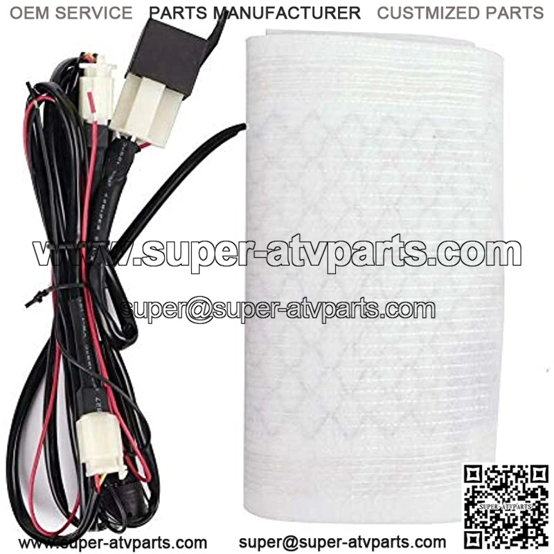 12V Motorcycle ATV UTV E-Bike Carbon Fiber Seat Heater Warmer Kit Round High-Low Switch Heated Pad