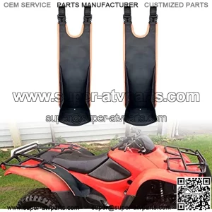 ATV 4 Wheeler Accessories, 2 Pcs ATV Rear Passenger Foot Rest ATV Rear Seat Pegs Universal Adjustable Foldable Heavy Duty Foot Pegs Fits for Polaris Sportsman H-onda Foreman (Orange Piping)