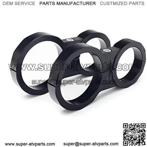 2 pcs Black ATV UTV CNC Billet Alu Shock Reservoir Mounting Clamp Fit 1 1/2" Roll Cage, 2" Reservoir for King Fox