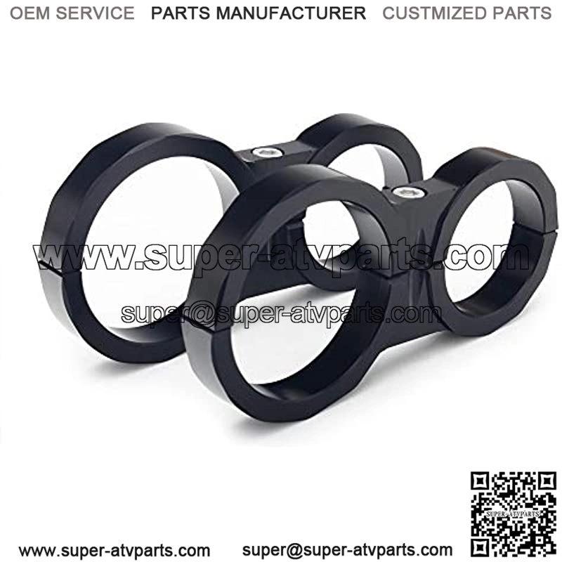 2 pcs Black ATV UTV CNC Billet Alu Shock Reservoir Mounting Clamp Fit 1 1/2" Roll Cage, 2" Reservoir for King Fox