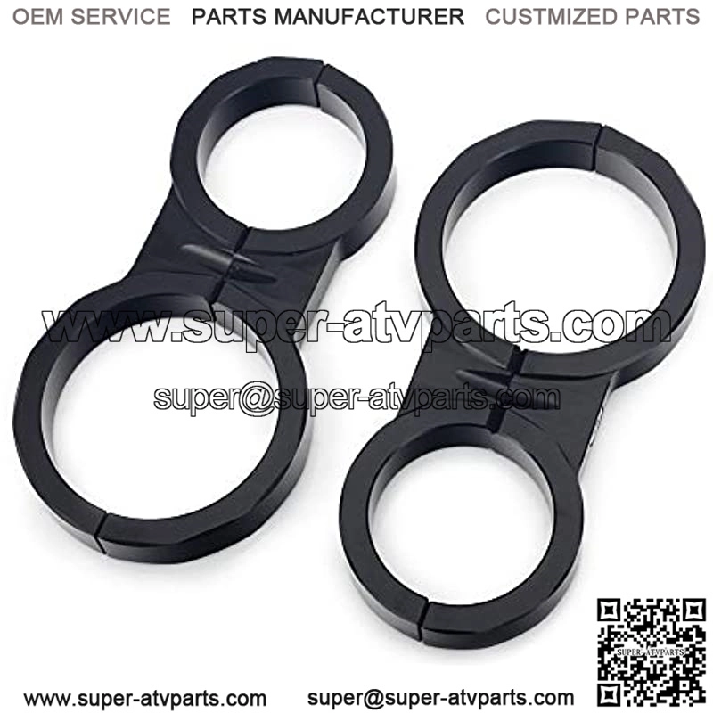 2 pcs Black ATV UTV CNC Billet Alu Shock Reservoir Mounting Clamp Fit 1 1/2" Roll Cage, 2" Reservoir for King Fox - Image 2