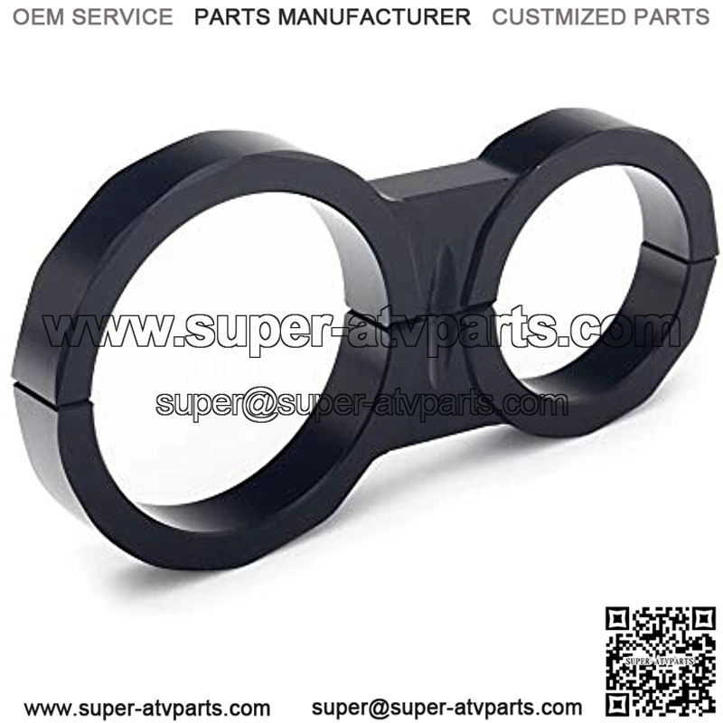 2 pcs Black ATV UTV CNC Billet Alu Shock Reservoir Mounting Clamp Fit 1 1/2" Roll Cage, 2" Reservoir for King Fox - Image 3