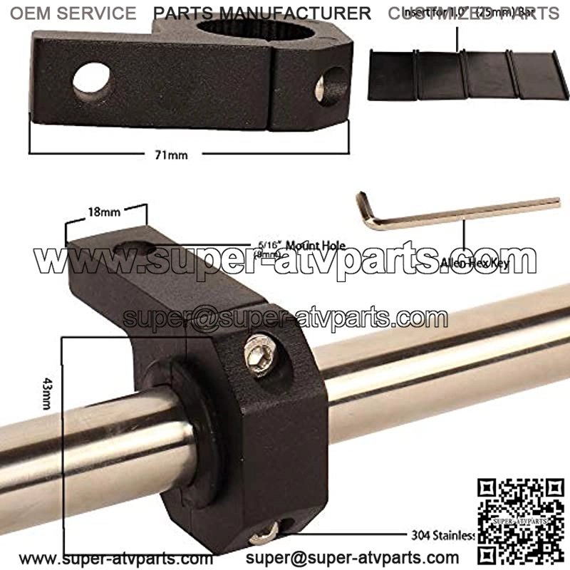 1 inch Bar Clamp-Pack 4 Roof Rack Bar Mounts Tube Clamps Horizontal Bar Clamp Mounting Bracket for Motorcycle ATV Utv Boat Trucks (1"- Clamp Mount kit) - Image 2