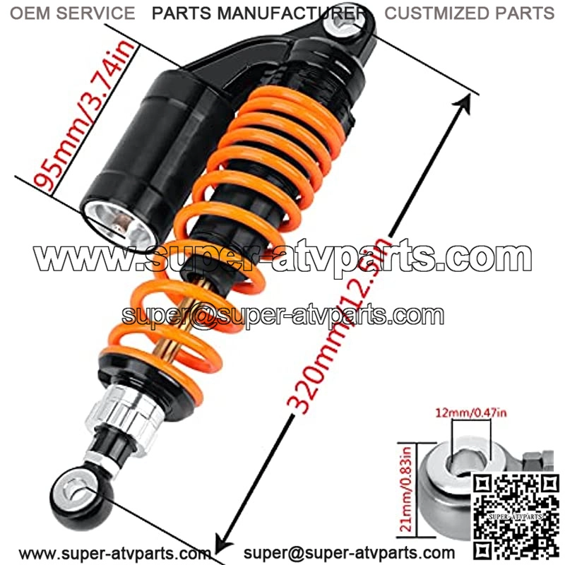 12.5Inch 320mm Universal Motorcycle Air Shock Absorbers Rear Suspension Compatible with Honda CB Gokart 2PCS??Orange?? - Image 3