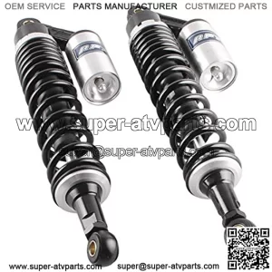 15 3/4" 400mm Air Shock Absorbers Universal Compatible with Kawasaki Suzuki Quad ATV YFZ 450 Banshee Black Silver, Rear Suspension
