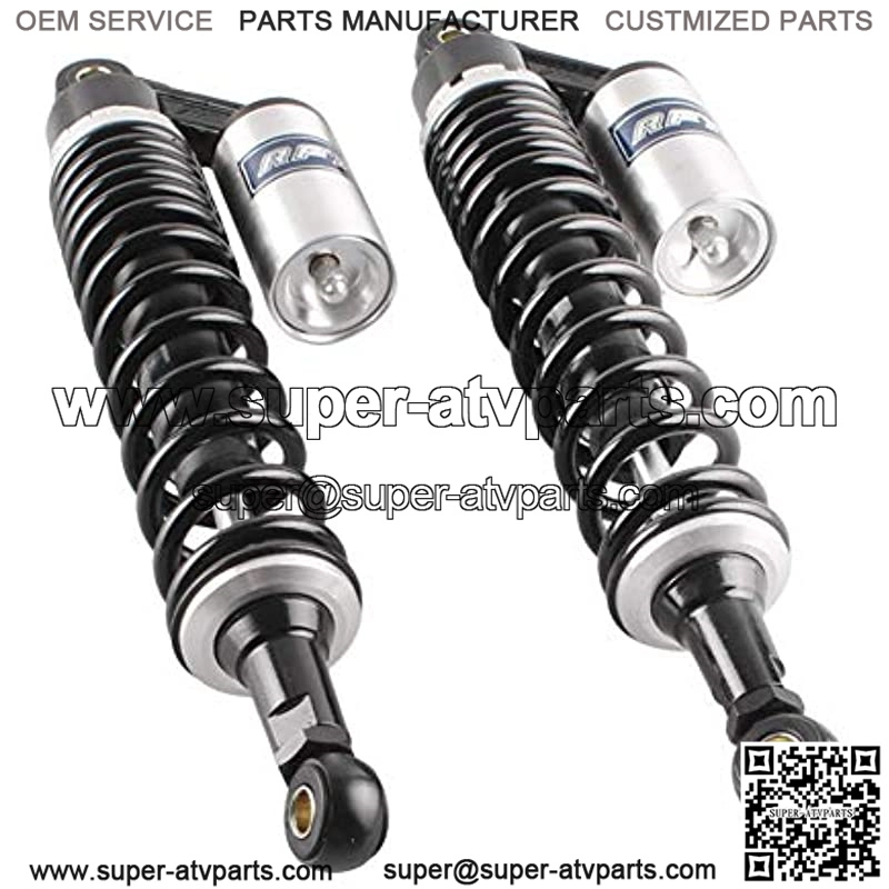 15 3/4" 400mm Air Shock Absorbers Universal Compatible with Kawasaki Suzuki Quad ATV YFZ 450 Banshee Black Silver, Rear Suspension