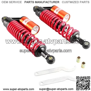 13.5inch 340mm Motorcycle Shock Absorbers Rear Suspension Universal for Honda Suzuki Kawasaki ATV Go Kart Quad Dirt Sport Bikes Red(A Pair)