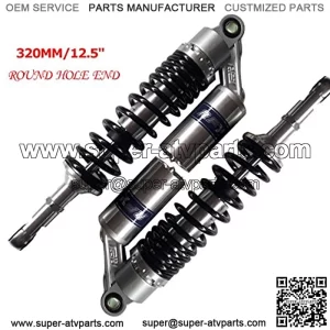 Pair 320mm 12.6" Motorcycle Air Shock Absorber Universal Fit For Honda Suzuki Kawasaki ATV Go Kart Quad Dirt Sport Bikes (320 Sliver and Black)