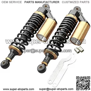 2 Pcs 320mm Motorcycle Adjustable Air Shock Absorber For Honda Suzuki Kawasaki Yamaha Dirt Bike Go Kart ATV Dual Sport Street Bike, Black & Gold