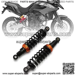 11" 280mm Motorcycle Universal Springs Suspension Adjustable Rear Shock Absorbers For Honda Kawasaki Suzuki Yamaha Aprilia Triumph Benelli Scooter (Black/Orange)