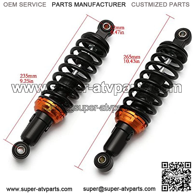 11" 280mm Motorcycle Universal Springs Suspension Adjustable Rear Shock Absorbers For Honda Kawasaki Suzuki Yamaha Aprilia Triumph Benelli Scooter (Black/Orange) - Image 2