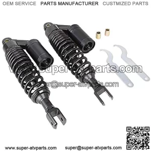 13.7Inch 350mm Pair Rear Motorcycle Air Shock Absorbers Replacement Suspension Eye to Clevis Universal Compatible for Kawasaki Honda Yamaha Suzuki Black