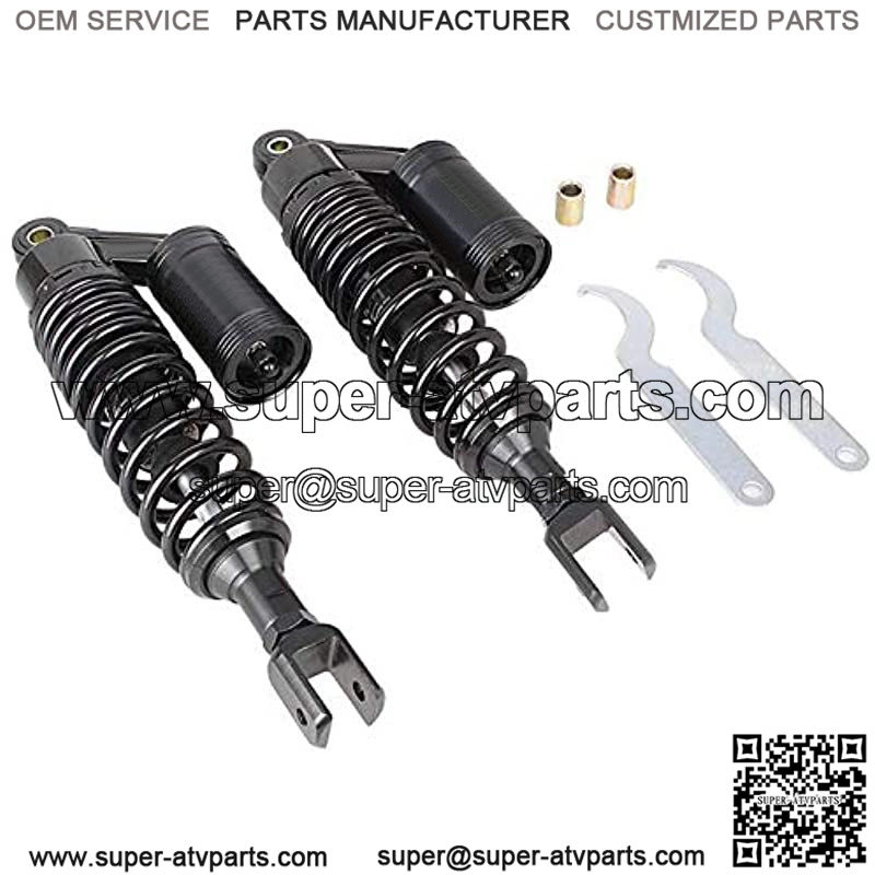 13.7Inch 350mm Pair Rear Motorcycle Air Shock Absorbers Replacement Suspension Eye to Clevis Universal Compatible for Kawasaki Honda Yamaha Suzuki Black