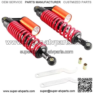 13.5inch 340mm Motorcycle Shock Absorbers Rear Suspension Universal for Honda Suzuki Yamaha Kawasaki ATV Go Kart Quad Dirt Sport Bikes Red(A Pair)