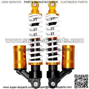 Motorcycle Rear Air Shock Absorbers 320mm 12.6Inch Pair Suspension Universal Compatible for Go Kart ATV Quad Dirt Sport Bikes(Gold)