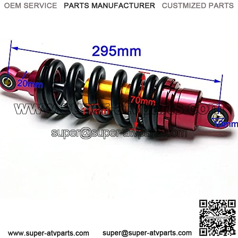 295mm Motorcycle ATV Scooter Shock Absorber Rear Suspension Dirt Pit Bike - Image 2