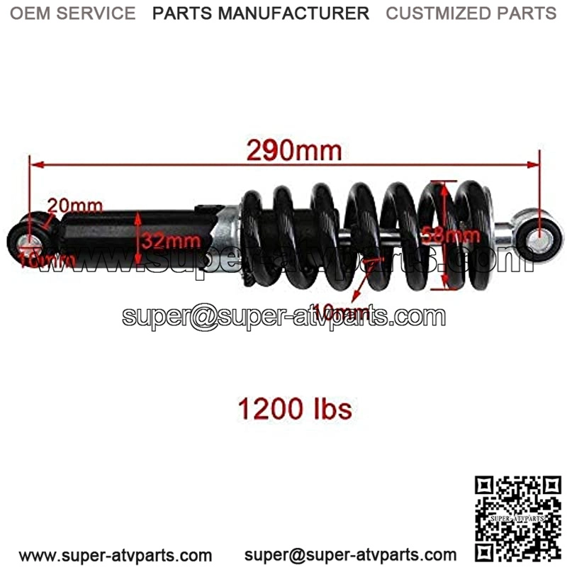 290mm 11.4" Rear Shock Absorber Sensa Trac for Dirt Pit bikes ATV Load Suspension 1200lbs (290mm 11.4") - Image 4
