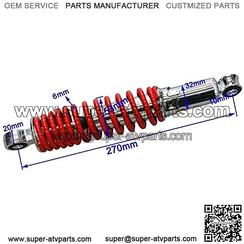 2Pcs 10.6" 270mm Spring Assist Load Carrier Front Shocks for ATV Go Kart Quad Bike 4 Wheeler - Image 4