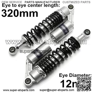 Shock Absorbers Rear Shock Absorber Silver Black 320mm 340mm 360mm 400mm Motorcycle Air Rear Suspension Fit for ATV Quad Scooter Dirt Bike Motor D30 (Color : M99 26 1 340mm)