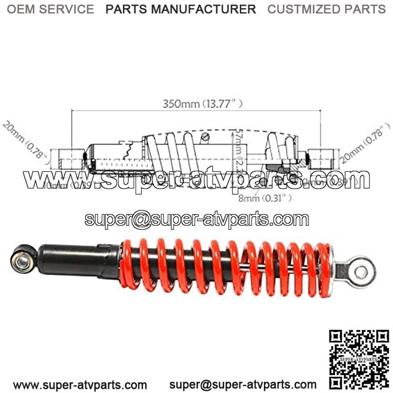 2PCS 13 3/4" 350mm Front Shock Absorber Shocker Suspension for Quad ATV Dune Go Kart - Image 2