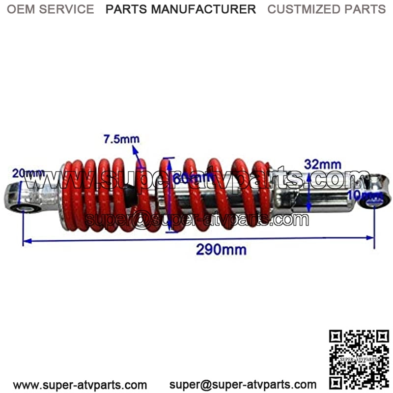2Pcs 290mm 11.4" Rear Shock Absorber Suspension Sensa-Trac Load for Quad ATV Go Kart Buggy - Image 3