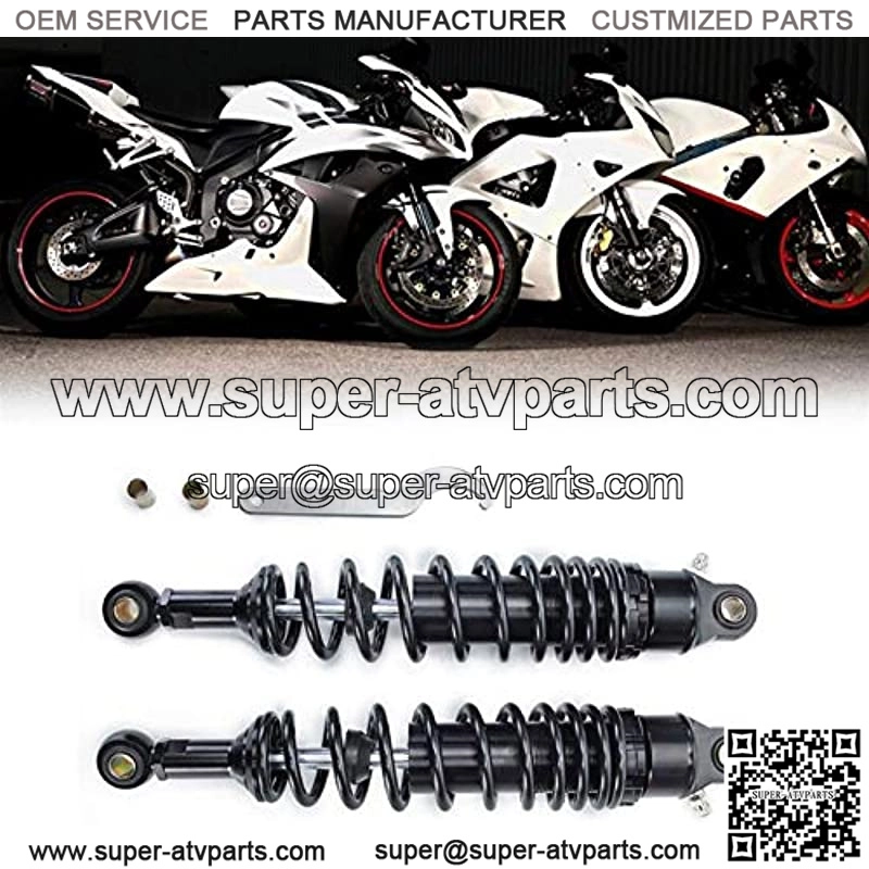 2pcs Spring 7mm Black 320mm 12.6inch Motorcycle Dirt Street Motor Bike ATV Quad Rear Shock Absorber Rear Suspension Bumper Motorcycle Shock Absorber Rear Motorcycle Shock Absorber - Image 2