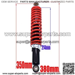 Rear Shock 350mm/13.8in Absorber Universal Fit for Dune Buggy Quad Dirt Bike ATV Aluminium Alloy Shock Spring Suspension Motorcycle Shock Absorber (Color : Red)